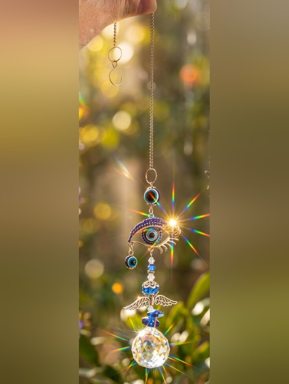 ✨ Winged Goddess Evil Eye Suncatcher ✨